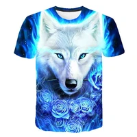 boys girls animal t shirts kids fond wolf print 3d t shirt for boys children summer short sleeve t shirt tops casual clothin