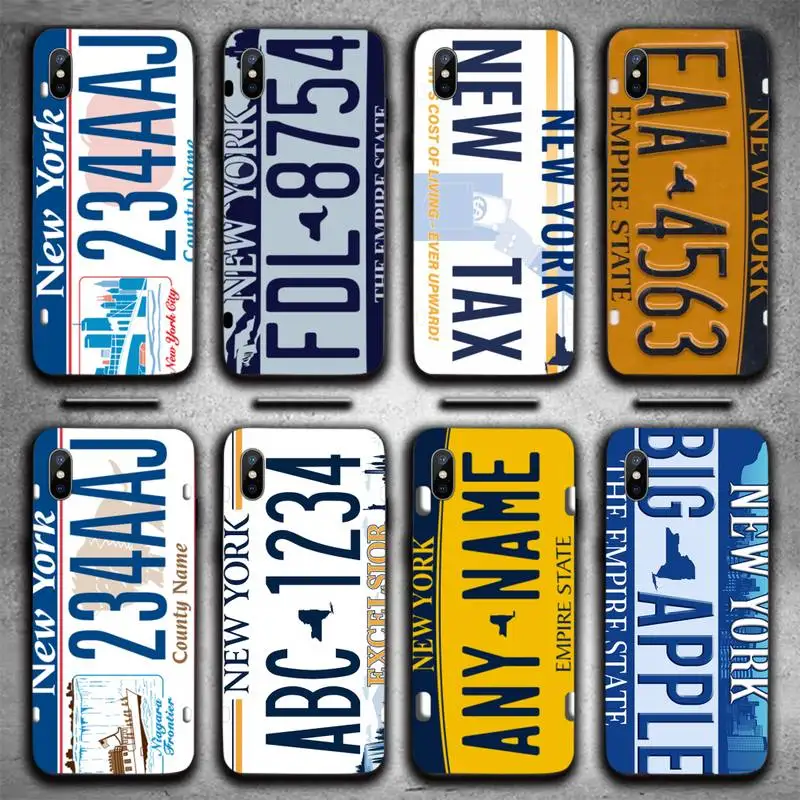 

License Plate Number New York Phone Case For iphone 12 11 13 7 8 6 s plus x xs xr pro max mini