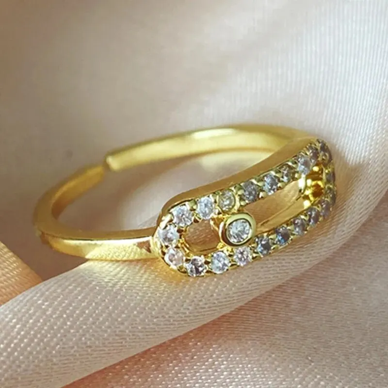 Модные круглые медные кольца с кубическим цирконием для женщин металлические