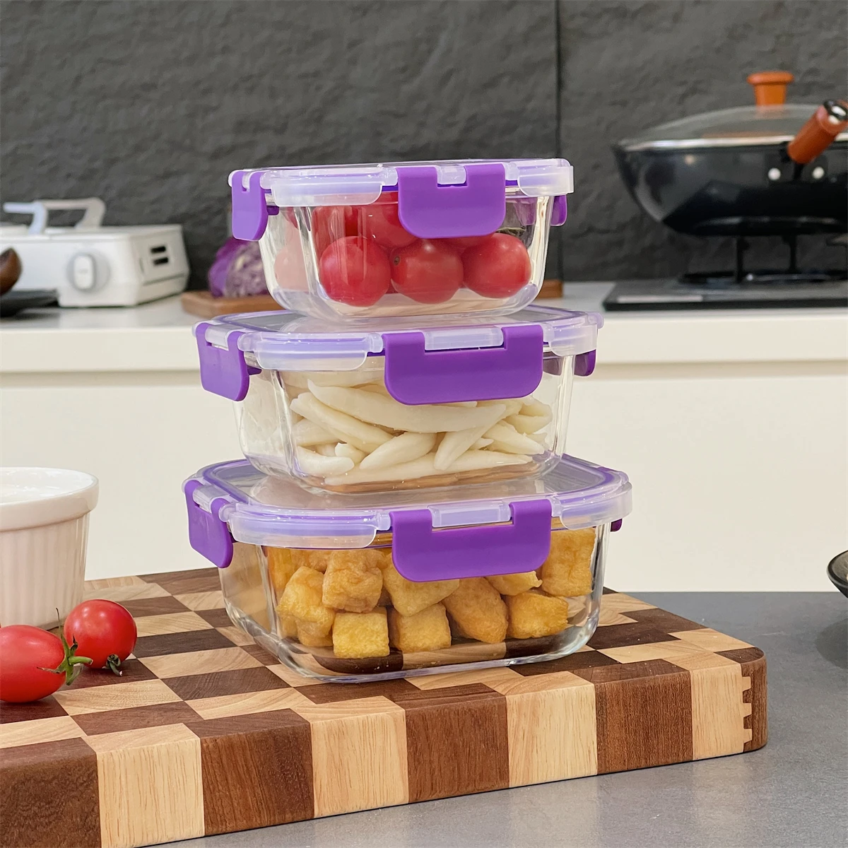 ! 9-Piece Crisper Set High Temperature Resistance Oven Microwave up to-20 ℃ to 450