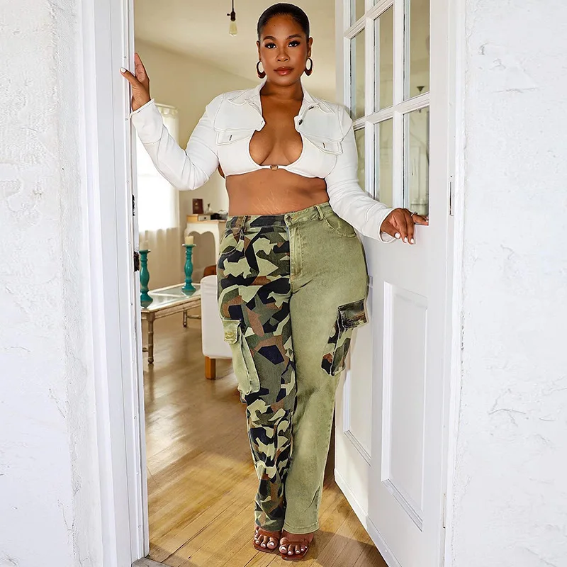 Модные камуфляжные брюки-карго Y2K с карманами боди для женщин осень-весна 2022