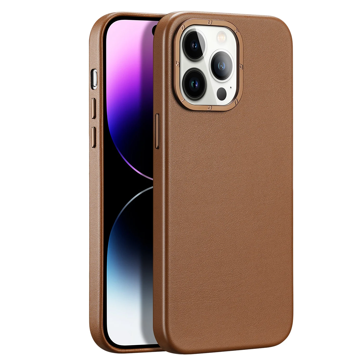 

Leather Case for iPhone 14 Pro Max Real Skin Business Case for iPhone 14 Magnetic Charging Phone Back Cover