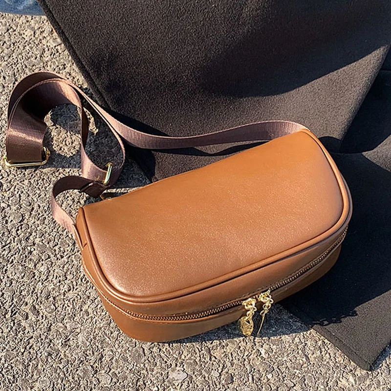 

Shoulder bag for women leather half moon messenger bag casual leisure simple design female satchels