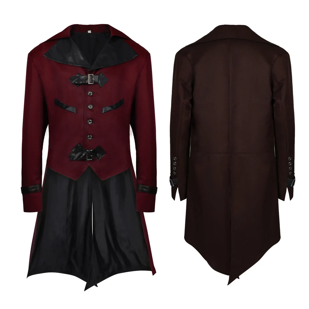 Пальто с отложным воротником в викторианском стиле готический плащ стимпанк