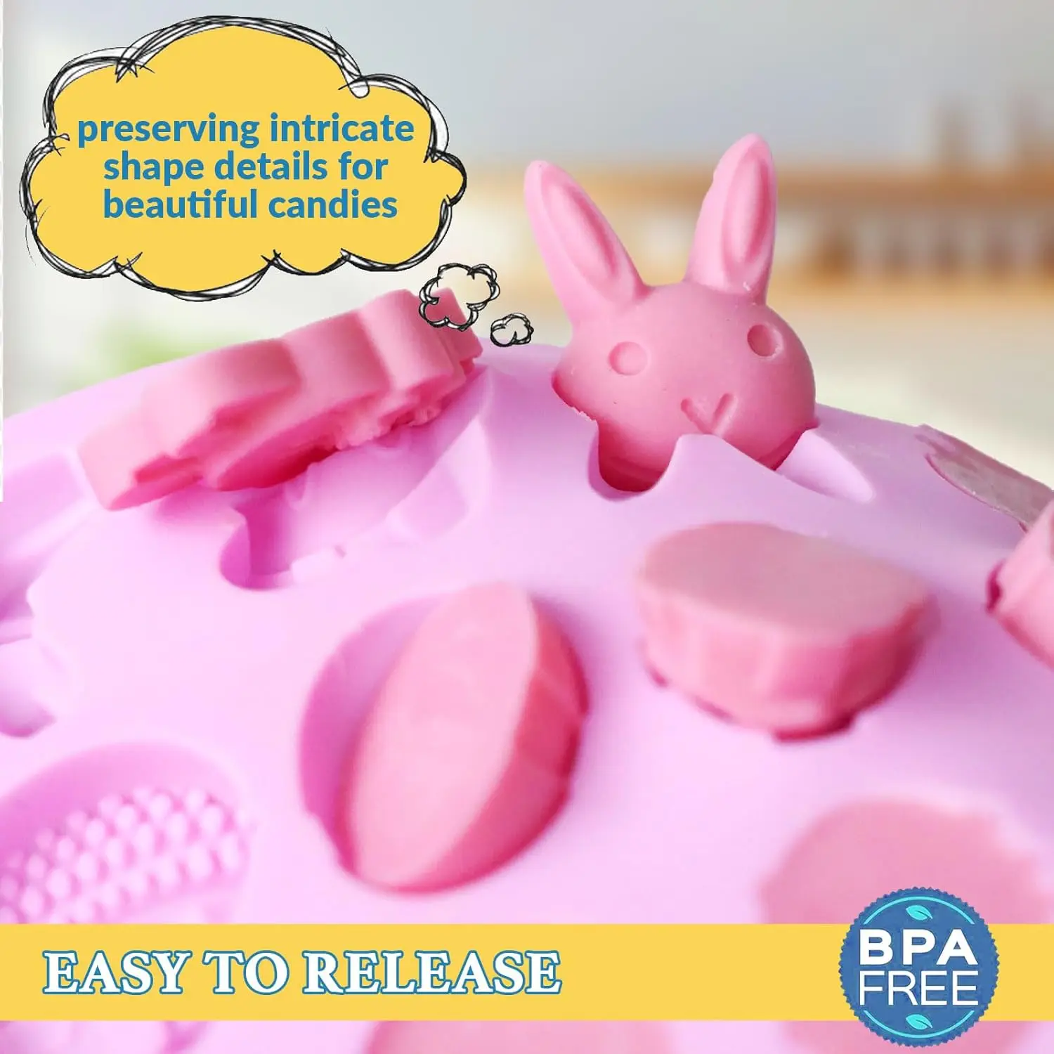 

Формы для пасхальных шоколадных конфет, силиконовая форма для кроликов, яиц, корзинок, для жевательных конфет, желе, кубиков льда, шоколада, украшения для тортов