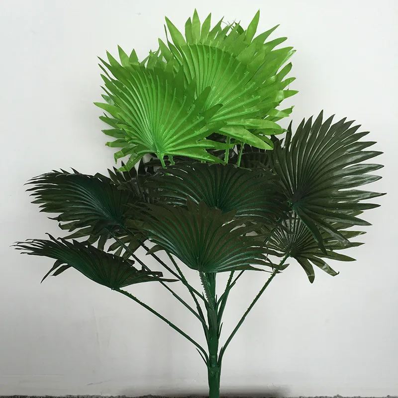 

60cm Large Fan Leaf Artificial Green Plant Palm Leaves Home Garden Potted Decorative Flowers Floor Decoration Fake Plant Leaves