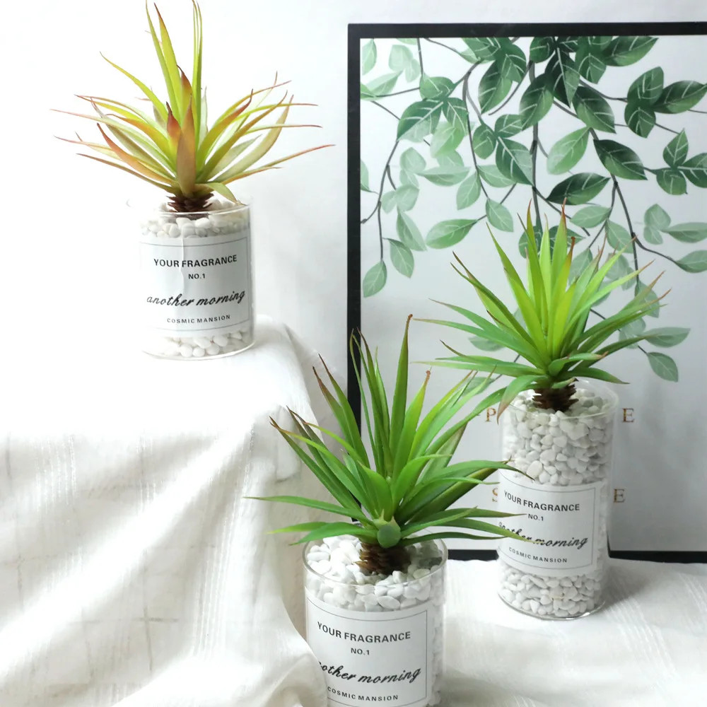 

Plastic Artificial Palm Leaf Plants Green Desert Summer Decoration Tropical Fake Plant Garden Home Jungle Party Decor Wedding