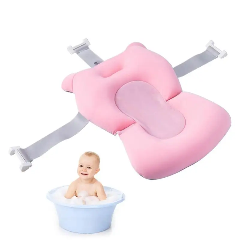 

Baby Bathtub Cushion Pad Foldable Non-Slip Bathtub Cushion Support Mat Baby Bath Accessories Bathtub Essentials With Buckles And
