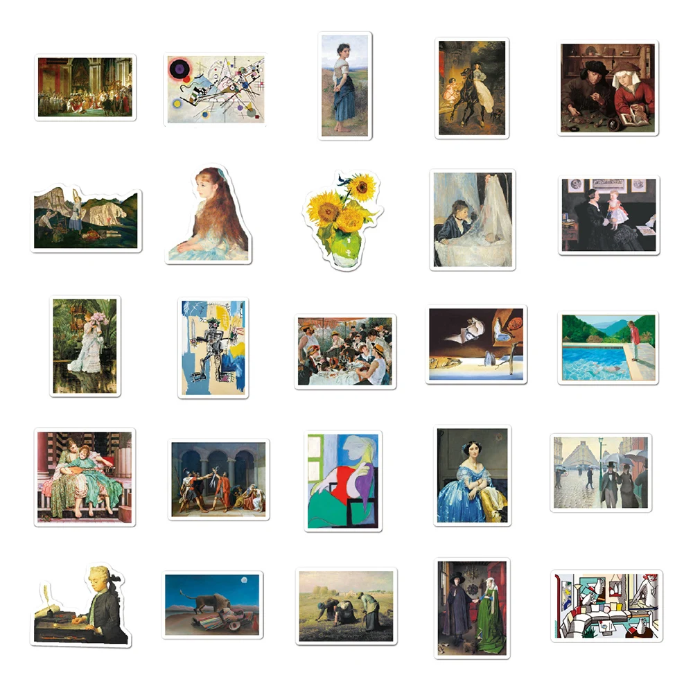 103052pcs world artist work painting david aesthetic stickers decal motorcycle laptop phone skateboard art graffiti sticker free global shipping