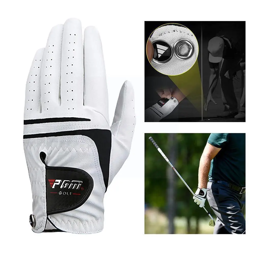 

Pgm Golf Gloves Men's Golf Microfiber Gloves Single Particles Non-slip L9e2