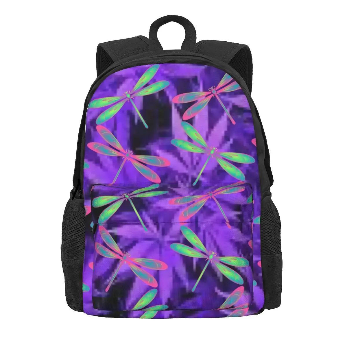 

Dragonfly Print Backpack Women Colorful Animal Pattern Backpacks Kawaii High School Bags Outdoor Style High Quality Rucksack