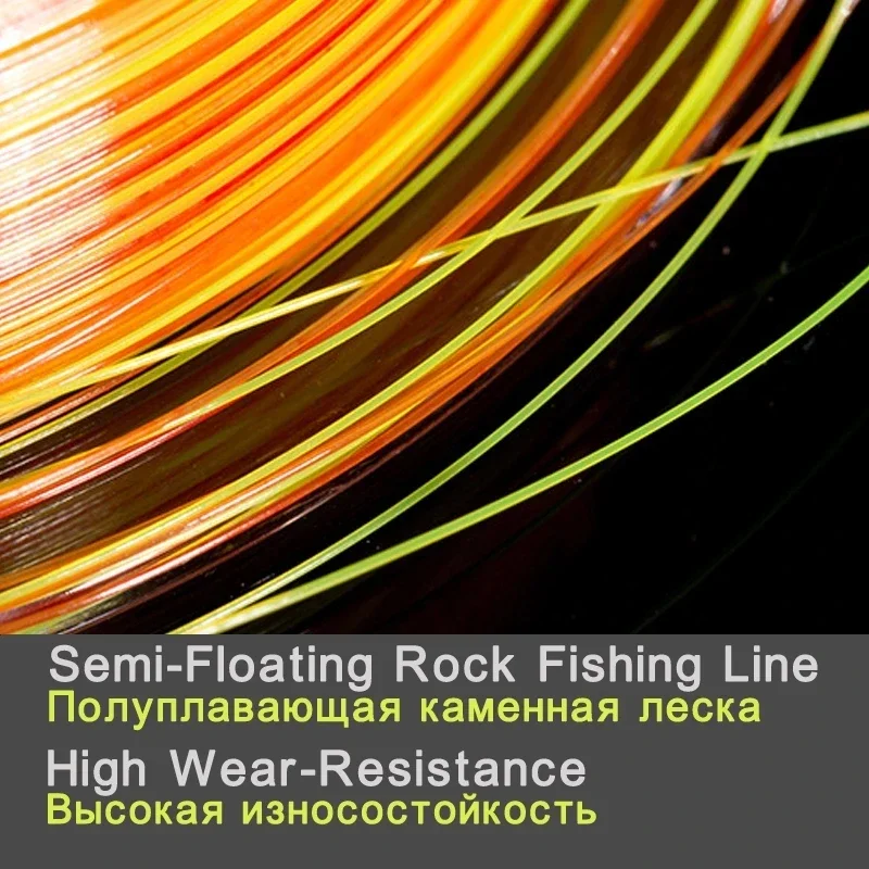 Однонитевая леска для рыбалки 500 м полуплавающая двухцветная сопротивление