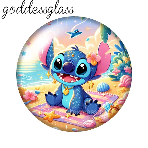 Disney Cute Stitch Love Hearts мультфильм 12 мм/18 мм/20 мм/25 мм круглый фото стеклянный кабошон с
