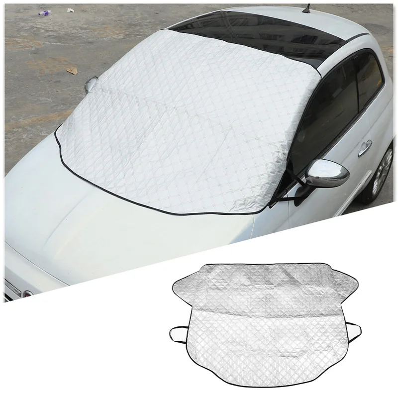 

For 2010-2022 Fiat 500 Abarth Aluminum foil car front windshield sun visor UV protection snow shield car exterior accessories