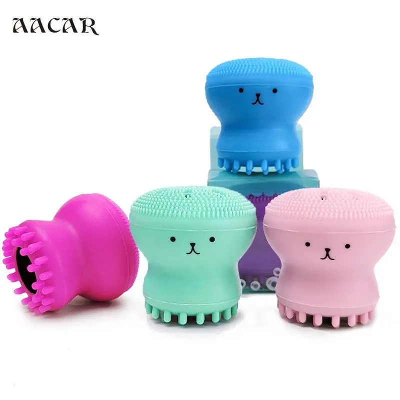 Щетка для лица Осьминог с губкой, средство для чистки кожи, Малый уход за кожей, инструменты для макияжа, 50x53 мм