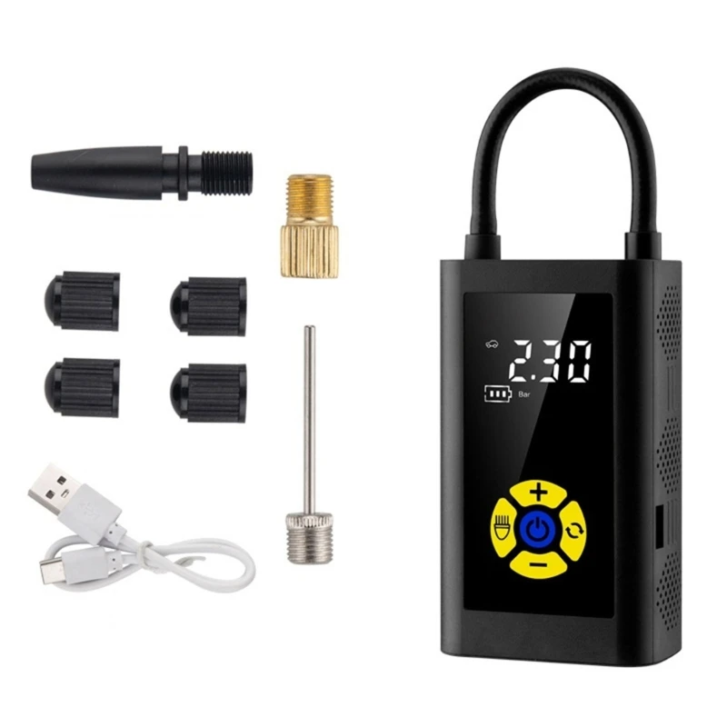 

Tire Inflator Portable Air Compressor for Car with Digital Pressure Gauge LED Light Mini-Rechargeable Electric Air Pump