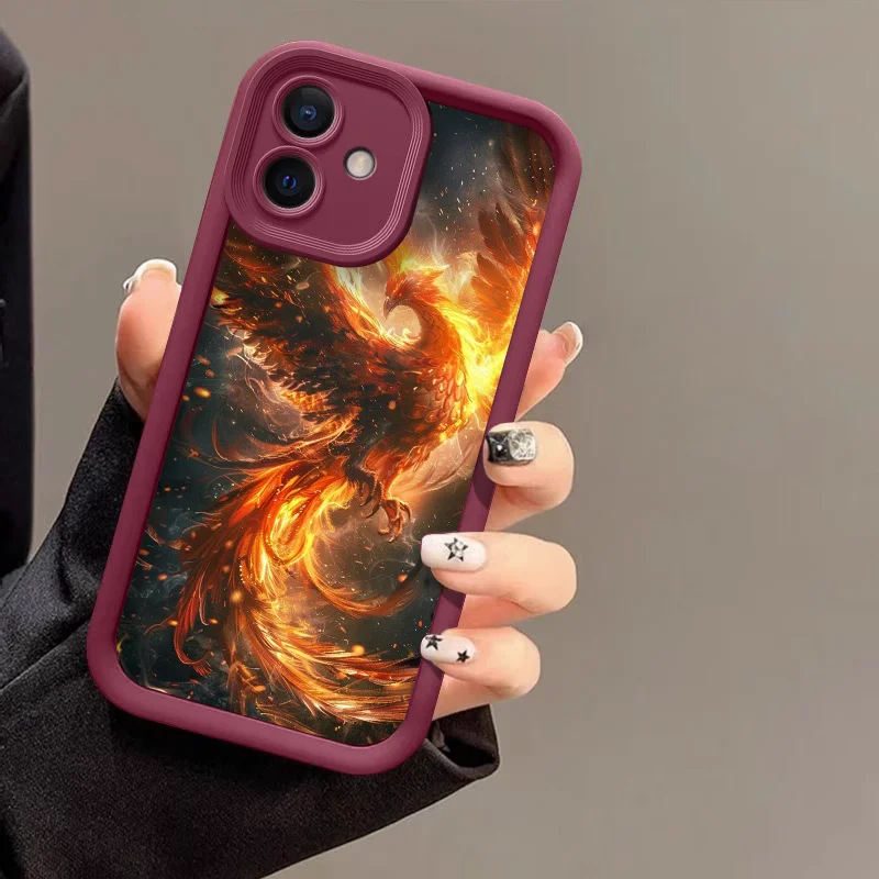 Эстетичный чехол для телефона с золотым узором «Феникс» для Google Pixel 10 9 8 7 8A 7A Pro XL 9A 4G 5G, противоударный, мягкий, с защитой от падений (art.: 3920daae73f2a) - 3920daae73f2a