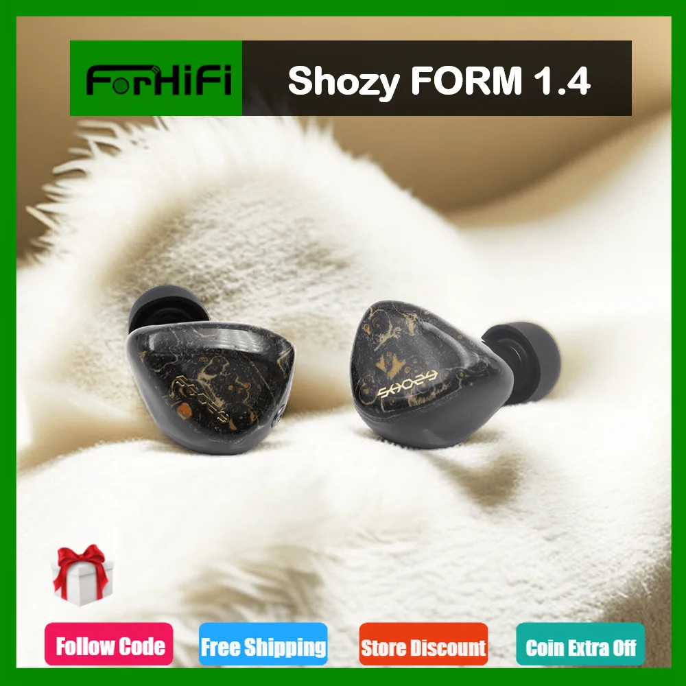 Наушники Shozy FORM 1,4 с 5 драйверами, гибридные мониторы, деревянные наушники, Hifi проводные наушники с шумоподавлением, музыкальная гарнитура, 2-контактный сменный кабель