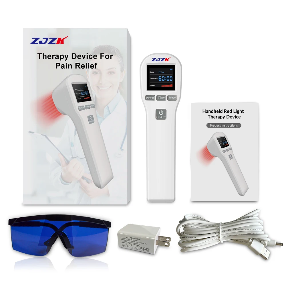 

ZJZK Professional Therapeutic Laser Physiotherapy Body Massage Apparatus 650nm 808nm for Knee Back Shoulder Pain Relief