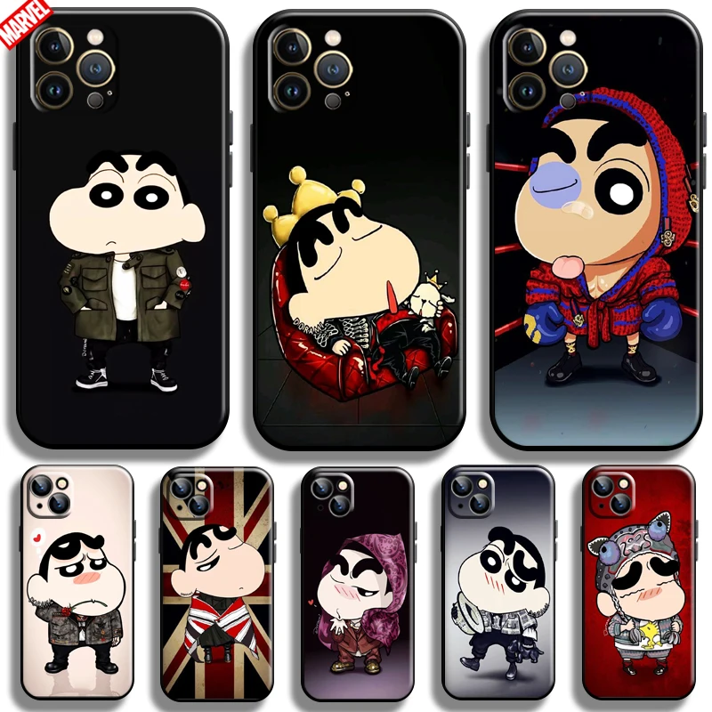 

Cartoon Cute Crayon Shin-chan For Apple iPhone 13 12 11 Pro Max 12 13 Mini X XR XS Max SE 6 6S 7 8 Plus Phone Case Soft