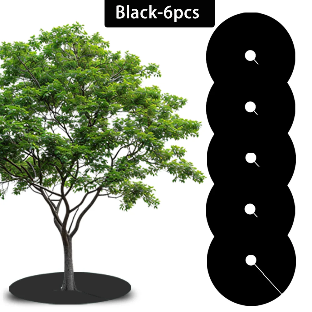 

6 шт., коврики для защиты деревьев, защитный коврик от сорняков, нетканый чехол для растений, анти-трава, садовая ткань, контроль сорняков, 15 см-82 см