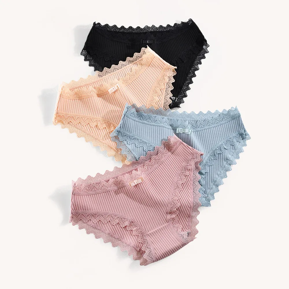 

Трусики женские хлопковые однотонные с заниженной талией, 6 цветов