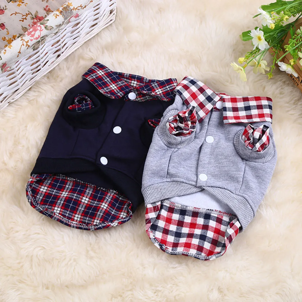 

Pet Dog Clothes 1pcs Leisure Plaid for Small Dogs Outfit POLO Shirt Dog Sweatshirt Puppy Pet Clothing Chihuahua Coat Pet Clothes