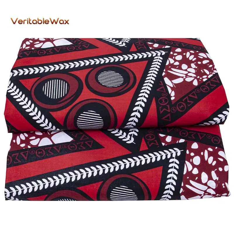 Африканская Хлопковая ткань VeritableWax на красном фоне женское вечернее платье