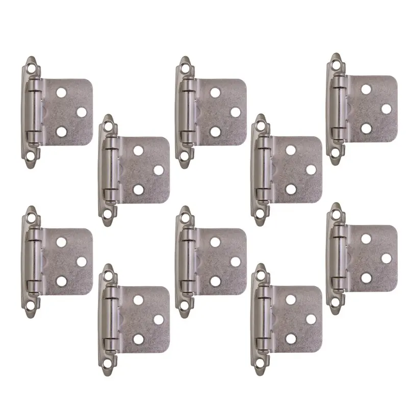 

Overlay Hinges for Kitchen Cabinets 10-Pack Satin Nickel