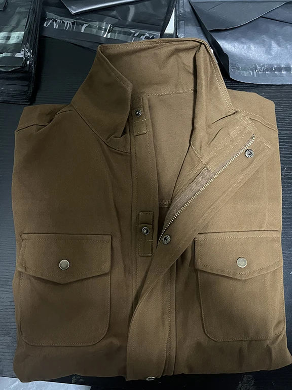 Куртка мужская осенняя на молнии с длинным рукавом и воротником-стойкой