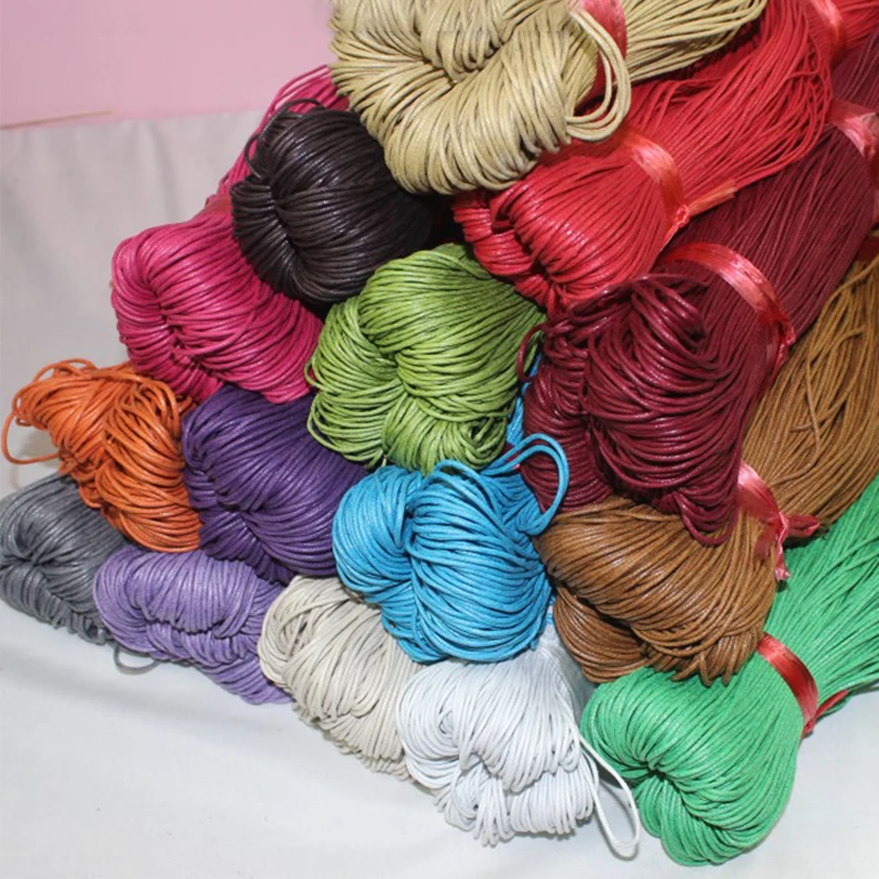 70 Meters 1.5mm Multi Color Wax Cord Pure Cotton Thread String Rope for Necklace Jewelry Making Material DIY Bracelet Supplies