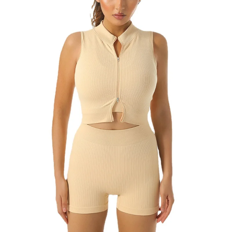 Women's Tracksuit Seamless Yoga Set Fitness Long Sleeve Crop Top Vest Bra High Waist Leggings Fitness Activewear