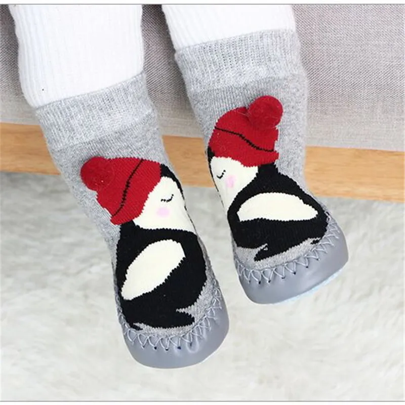 

2023 Toddler Indoor Sock Baby Shoes Newborn Boy Socks Winter Thick Terry Cotton Baby Girl Sock with Rubber Soles Infant Animal