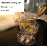 jewelry box multi layer ring stud earrings storage box transparent rotating jewelry box princess european style korean jewelry b