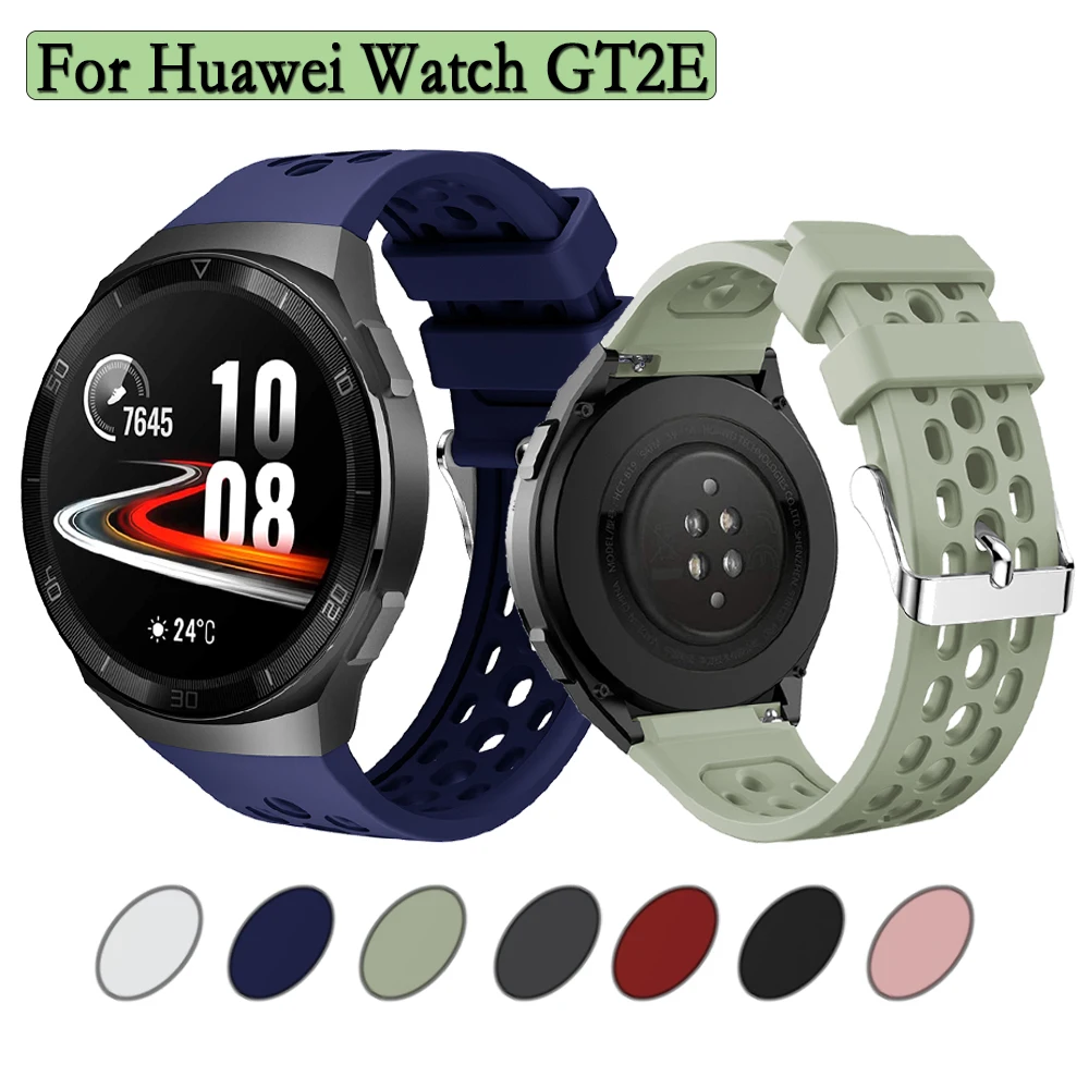 

Ремешок спортивный для Huawei Watch GT2e, мягкий силиконовый сменный Браслет для наручных часов, Одноцветный браслет, аксессуары для часов