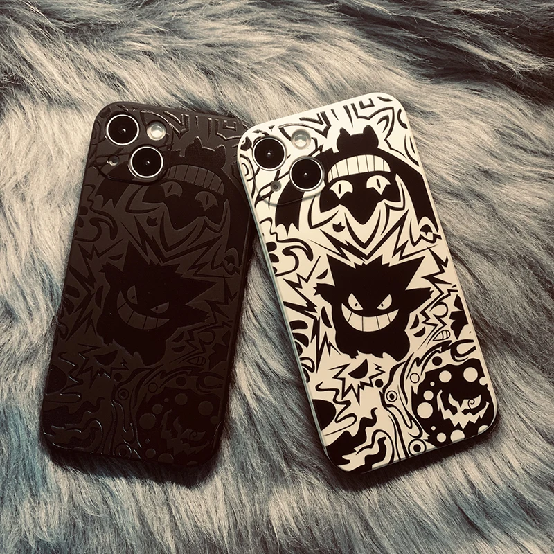 Pokemon Gengar Cartoon Phone Case For iPhone 11 12 13 14 Pro MAX X XR XS Max 6 7 8 Plus SE 2020 Soft TPU Back Cover Cute Anime
