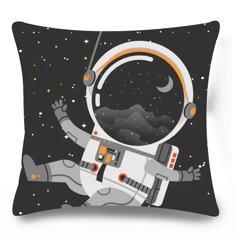 

Astronaut Pillowcase Spaceship Living Room Nordic Decorative Square Pillowcase Household Linen Pillow Fall Decorations DIY