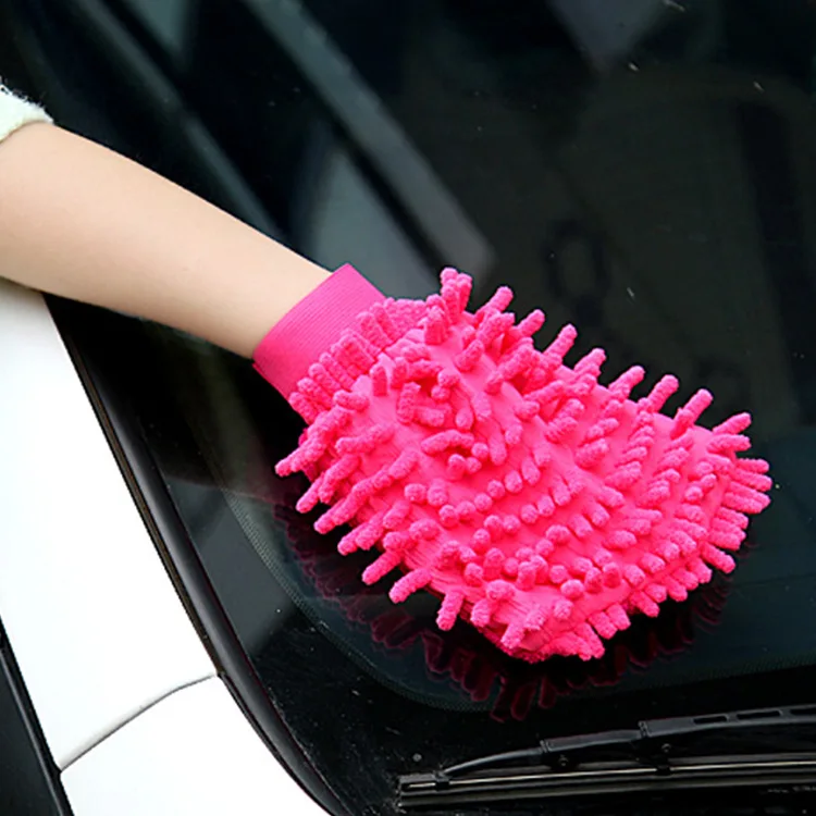 

Microfiber Chenille Car Wash Gloves Coral Fleece Gloves Soft Mesh Backing No Scratches Used for Car Washing and Cleaning