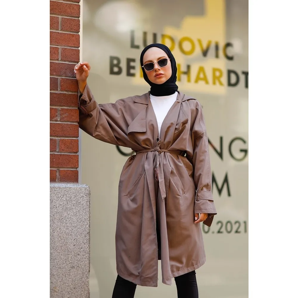 

Dorlie Temporary Shed Kemerli Trench-Green Almond Yeşili