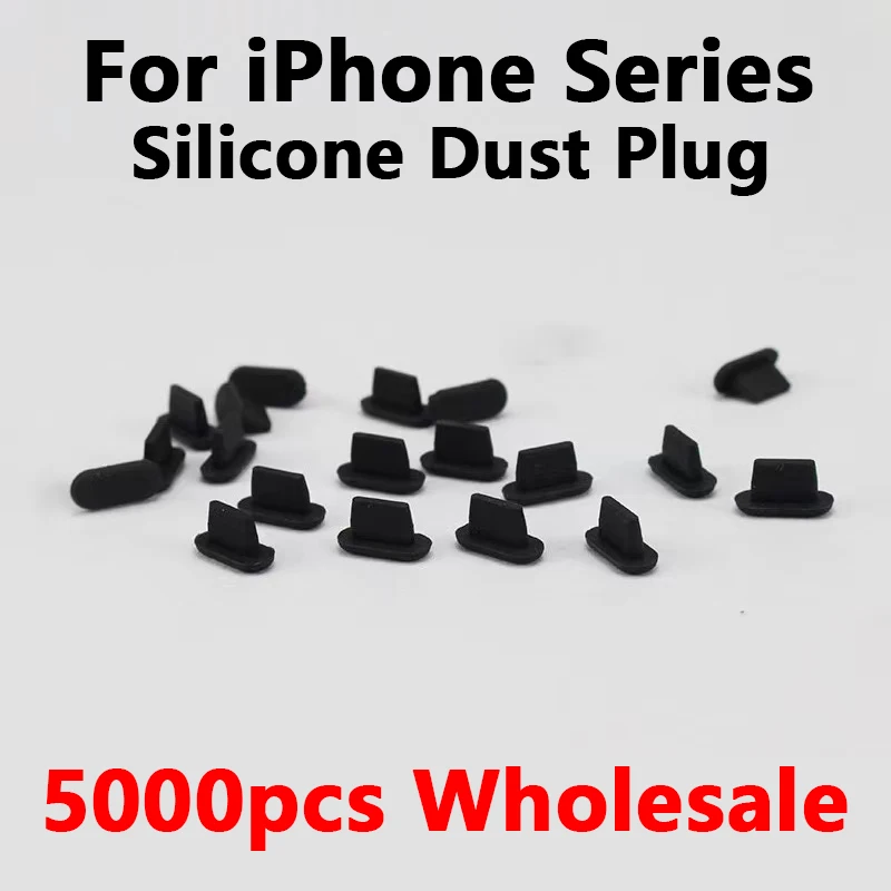 

5000pcs Silicone Dust Plug For iPhone 6 7 8 X XS MAX 11 12 13 Pro IOS Lightning Charging Port Cover Soft Rubber Dustproof Plug