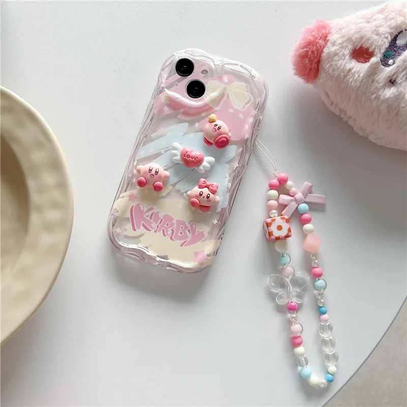 

Чехол для телефона с 3d-изображением граффити из аниме Kirby с цепочкой для Iphone 12 13 Pro Max 11
