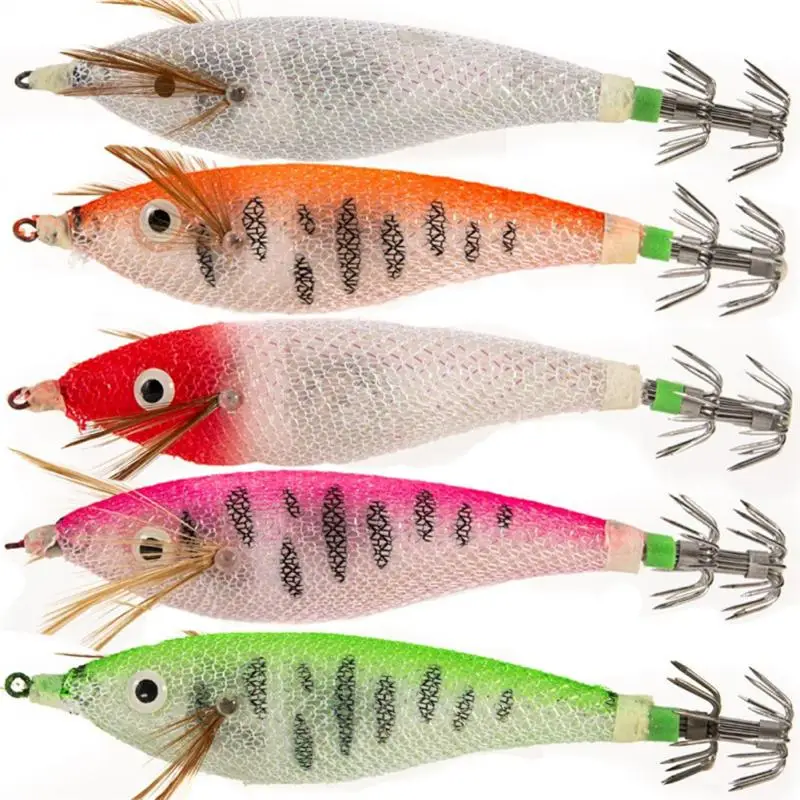 

1Pc Fishing Lures Hard Bait Spot ABS Material With Luminous Rod Slot Round Belly Wooden Shrimp Bait Fishing Accessories Lures