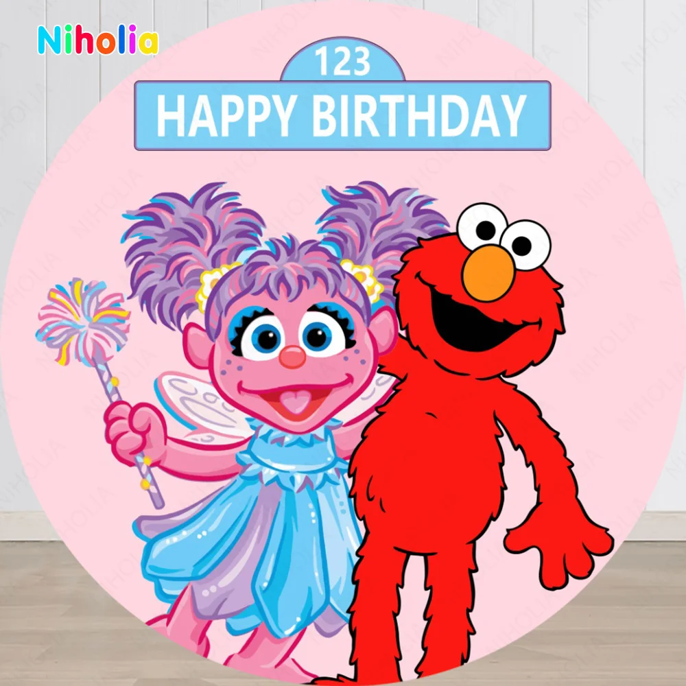 Фон для фотосъемки детей с изображением улиц Сезам