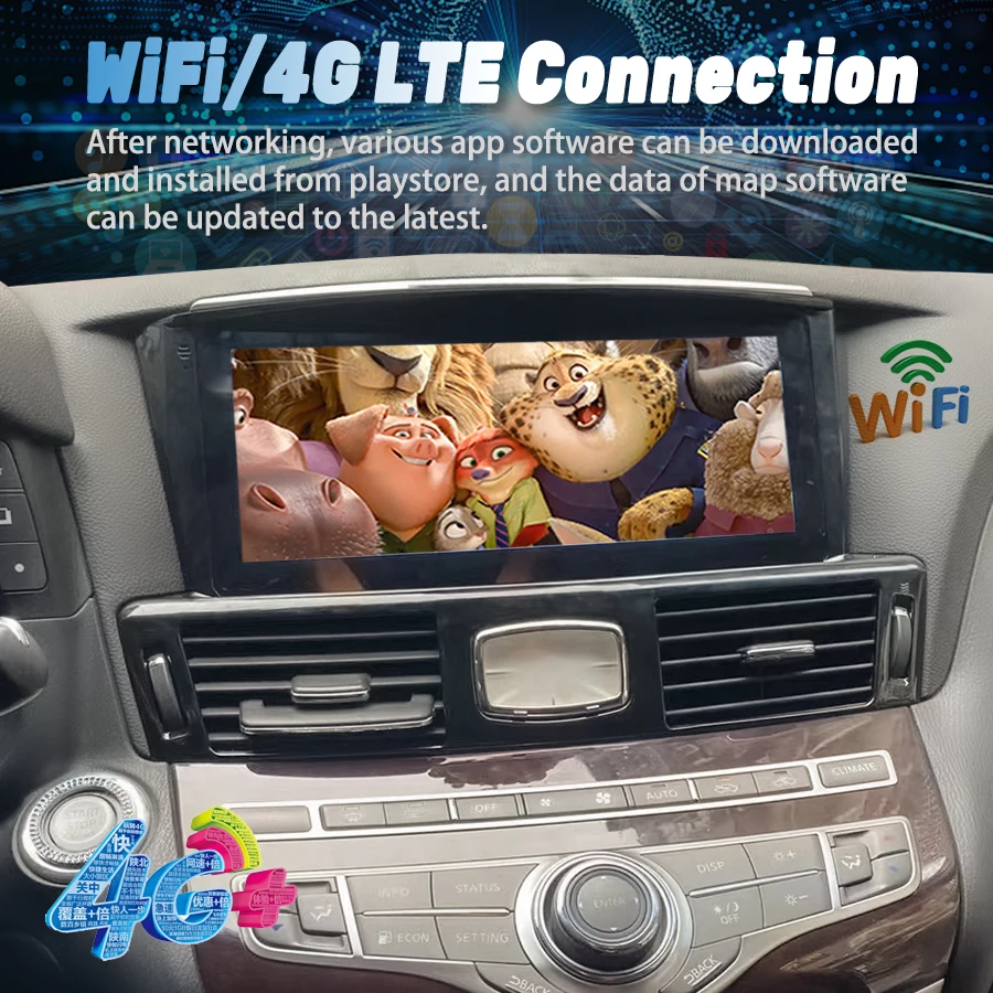 10 25-дюймовый экран для Infiniti Q70 Q70L M25 M35 M37 M56 2013-2019 Android 14 автомобильный радиоприемник