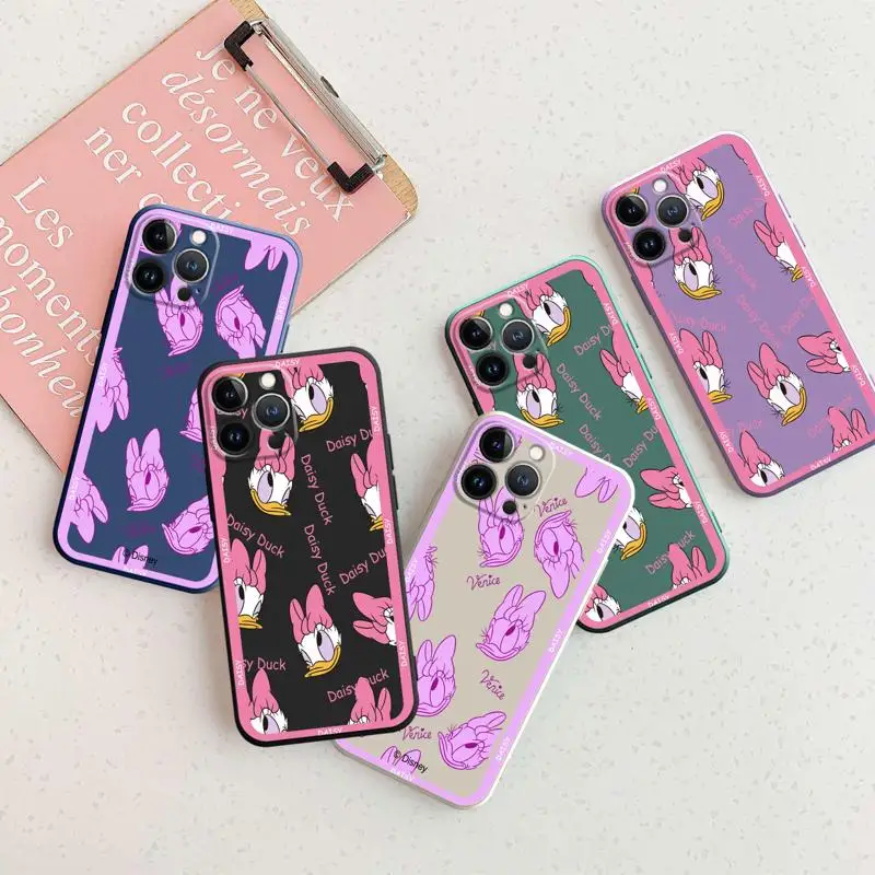 

Pink Disney Daisy Donald Duck For Apple iPhone 12 13 11 14 Pro Max 6 8 XR XS 6S Mini X 7 Plus 5 12mini 13mini Luxury Case