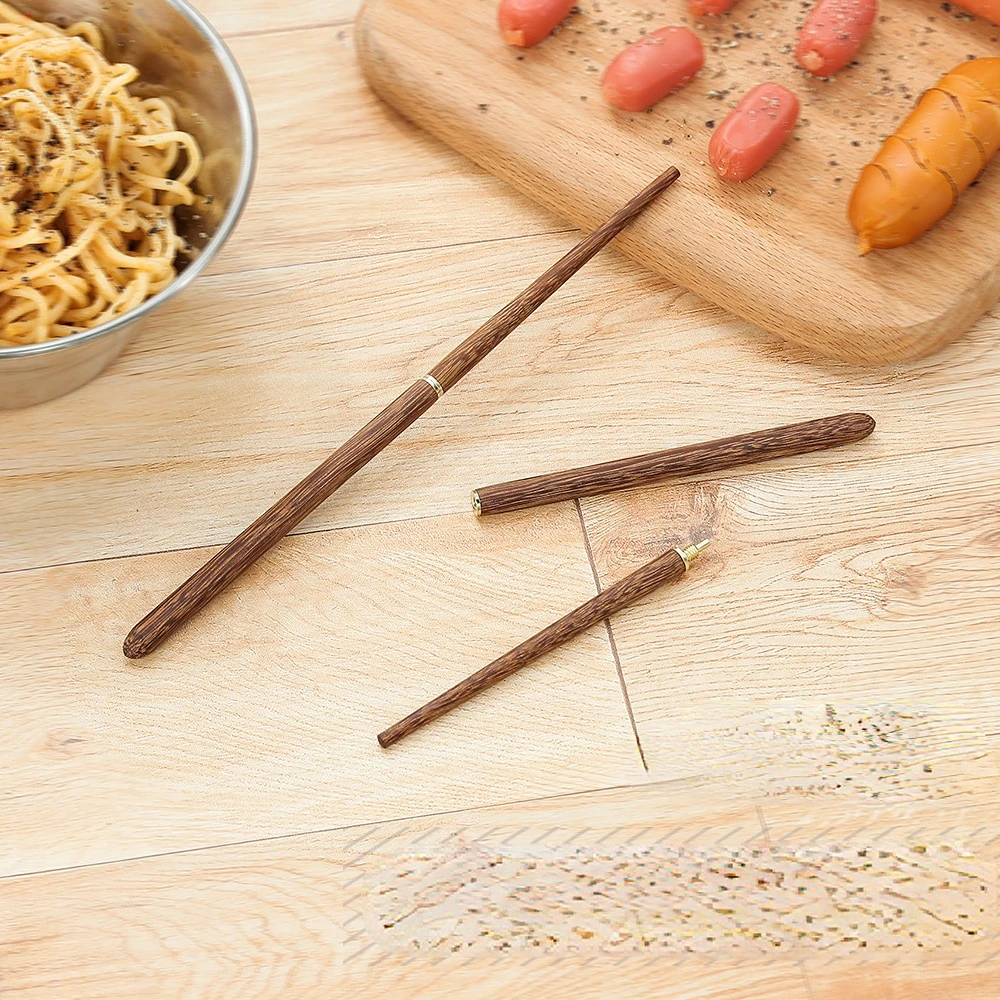 

Outdoor portable folding solid wood chopsticks camping picnic tableware stainless steel 304 wooden chopsticks