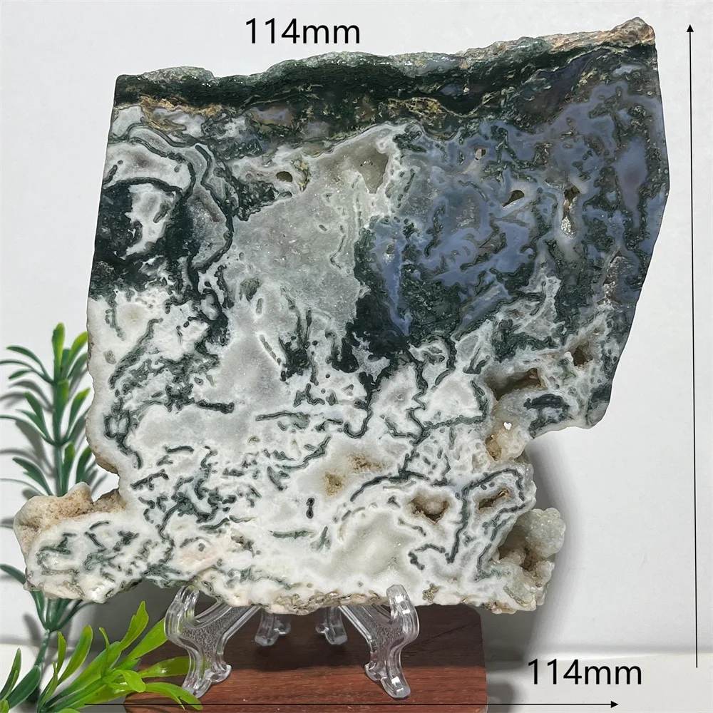 Кристалл Натуральный Мох Агат Плита Друзы Камень Кварц Драгоценный Исцеление
