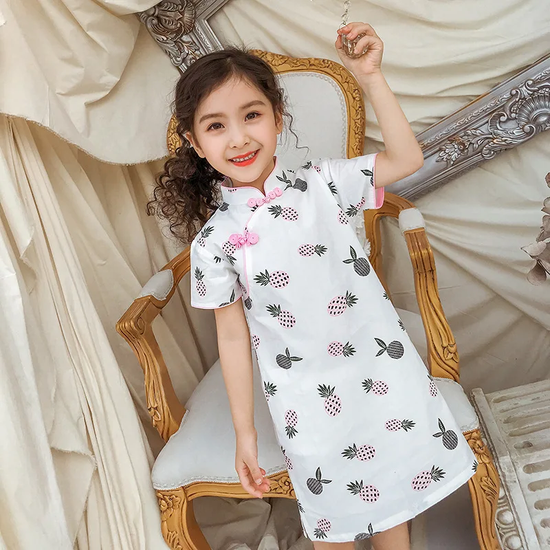 2024 Детские китайские платья традиционная одежда для мамы и дочки милое