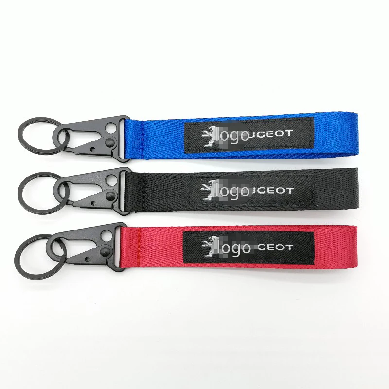 

Автомобильная эмблема, брелок, нейлоновый тканый ремень, ярлык, ремешок, модификация гонки для Peugeot 206 307 308 208 207, автомобильные аксессуары