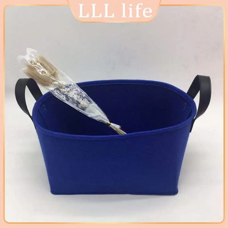 

Clothes Organizer Laundry Basket Folding Cosmetic Bag Felt Storage Basket Nordic Style Storage Box Home Garden Organization